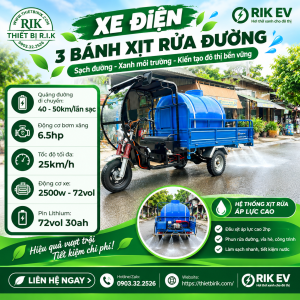 Xe điện 3 bánh xịt rửa đường