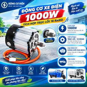 Động cơ xe điện 1000W tích hợp trục lồi 18 răng