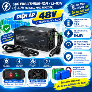 Sạc pin 48V hệ 13S (loại pin Lithium-ion 3.7V)