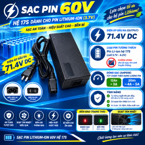 Sạc pin 60V hệ 17S dành cho pin Lithium-ion (3.7V)